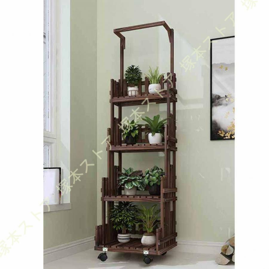 フラワースタンド プランタースタンド 木製 4段 簡単組立 プランター