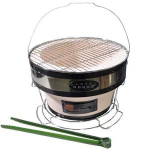 しちりん 丸型 直径28cm 高さ17cm (火バサミ、敷台、丸アミ、取っ手