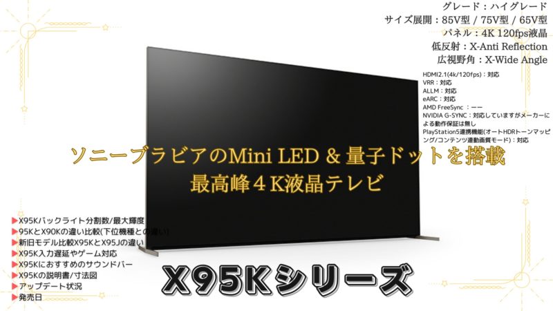 X95Kシリーズ』ソニーブラビアのMini LED & 量子ドット搭載 最高峰4K