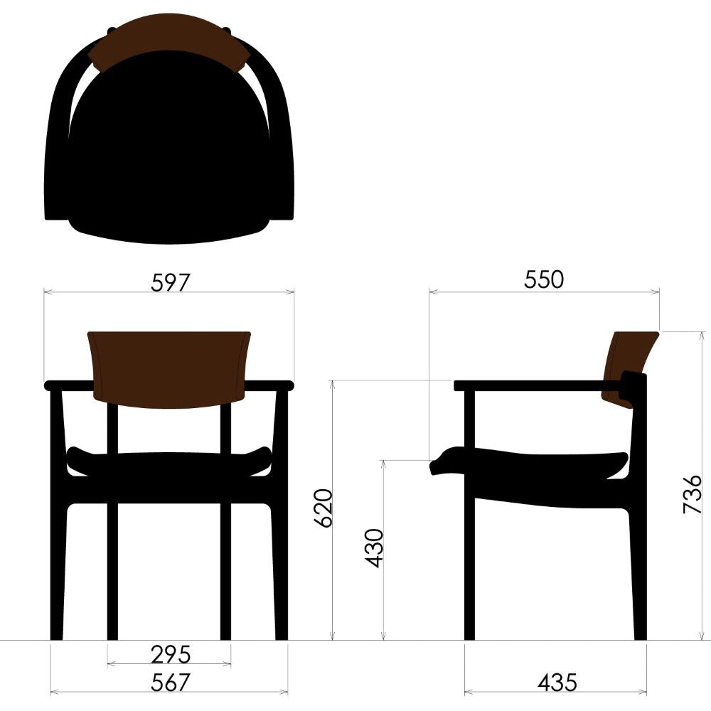 CHIC アームチェア PDC02K(ウォールナット+オーク) – 柏木工株式会社