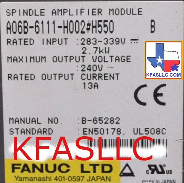 A06B-6111-H002#H550 A06B6110H002H550 Fanuc Alpha-i Spindle
