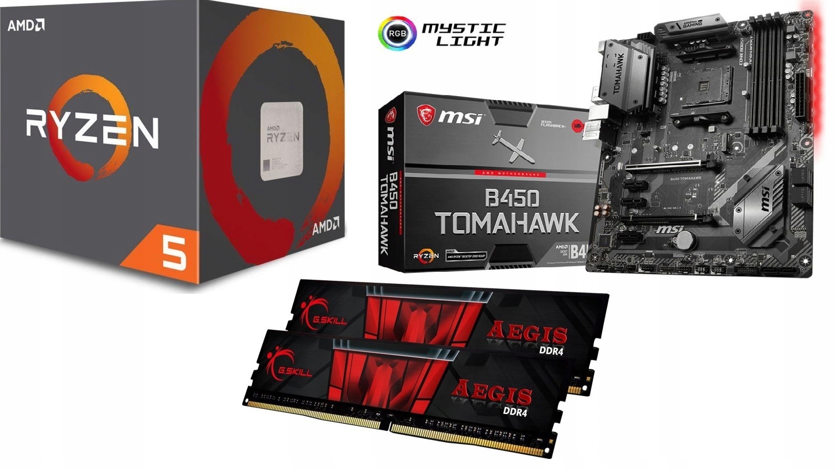 AMD Ryzen 5 3600 + B450 TOMAHAWK MAX + G.Skill 16GB - KOZAK.pl