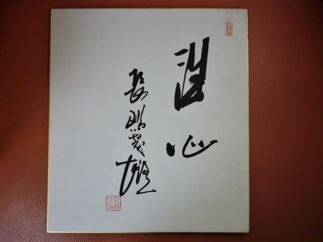 Amazon.co.jp: 長嶋茂雄 サイン色紙 洗心 右手直筆 終身名誉監督 国民