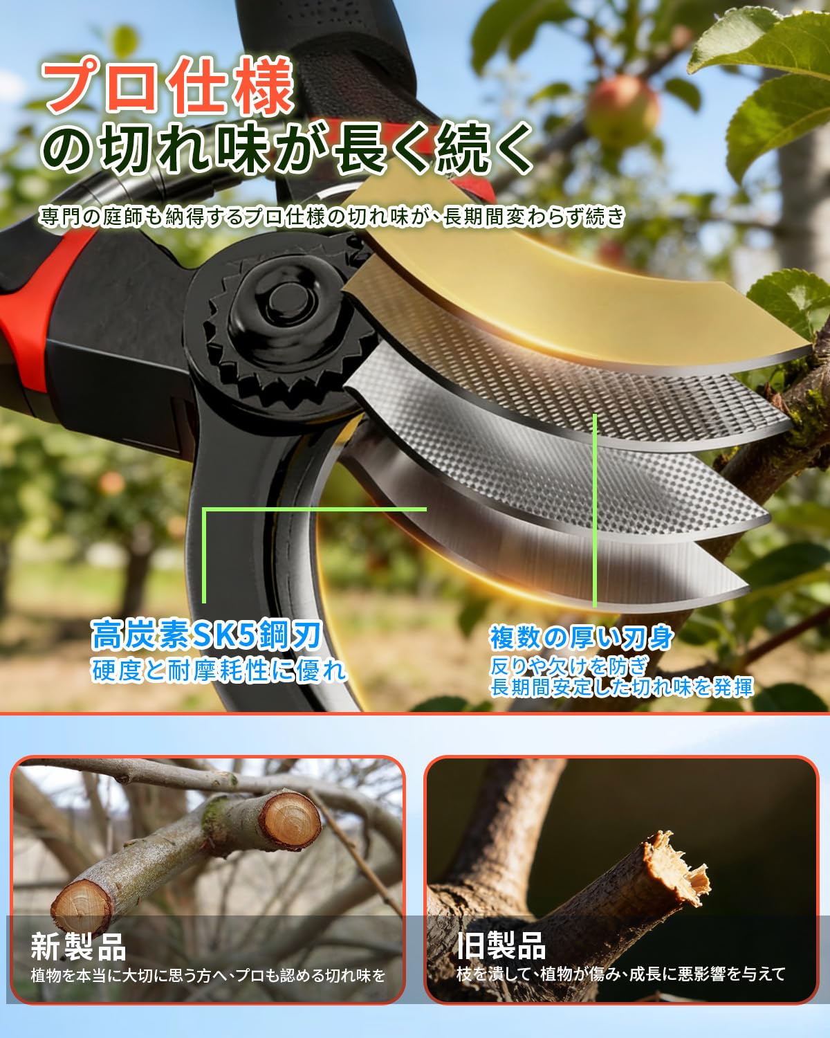 Amazon | 【2025人気庭師推薦・プロ造園士監修】剪定鋏 剪定バサミ SK5