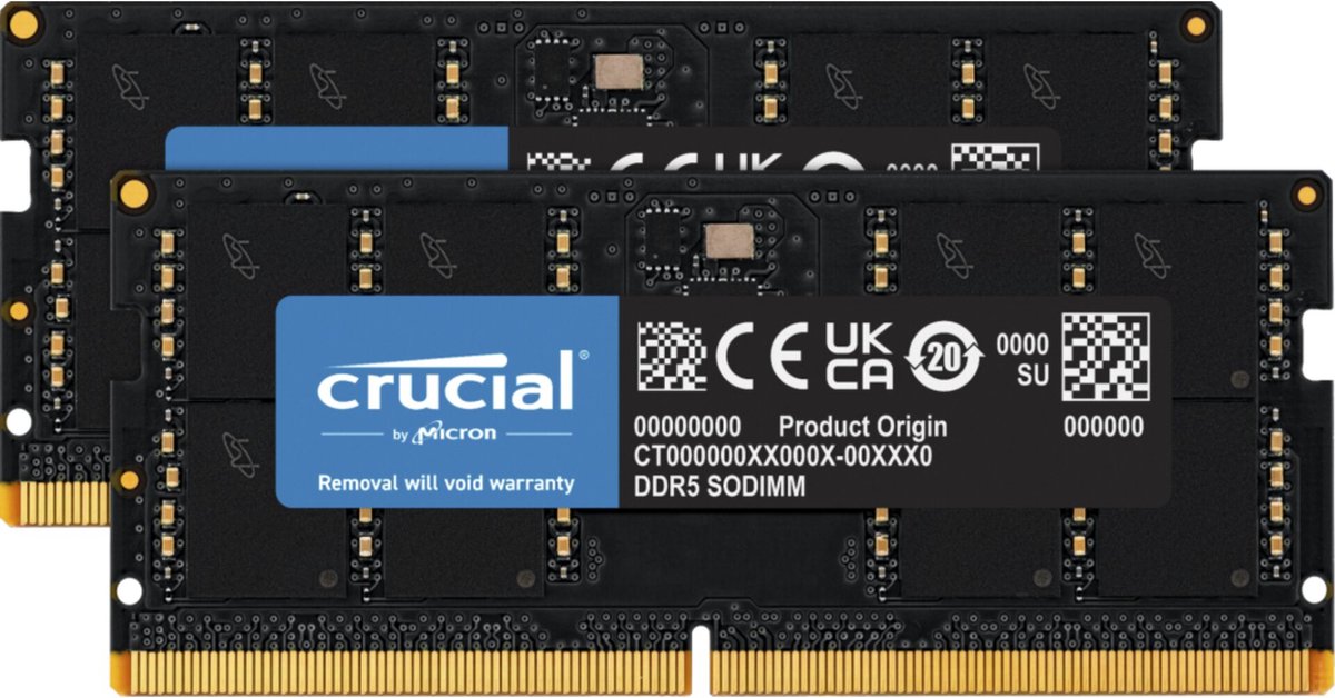 Crucial CT2K16G48C40S5 - Laptopgeheugen - 32GB DDR5 - 2 x 16GB