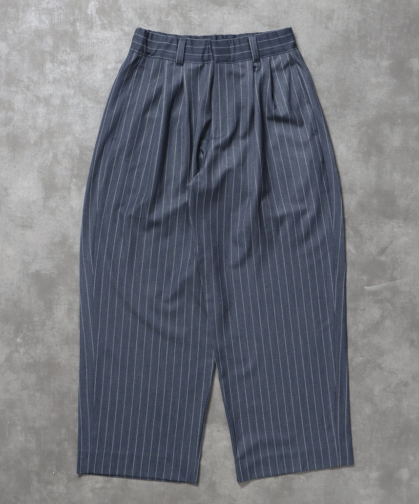 FFEIN(フェイン)】ストライプワイドタックパンツ / スラックス パンツ