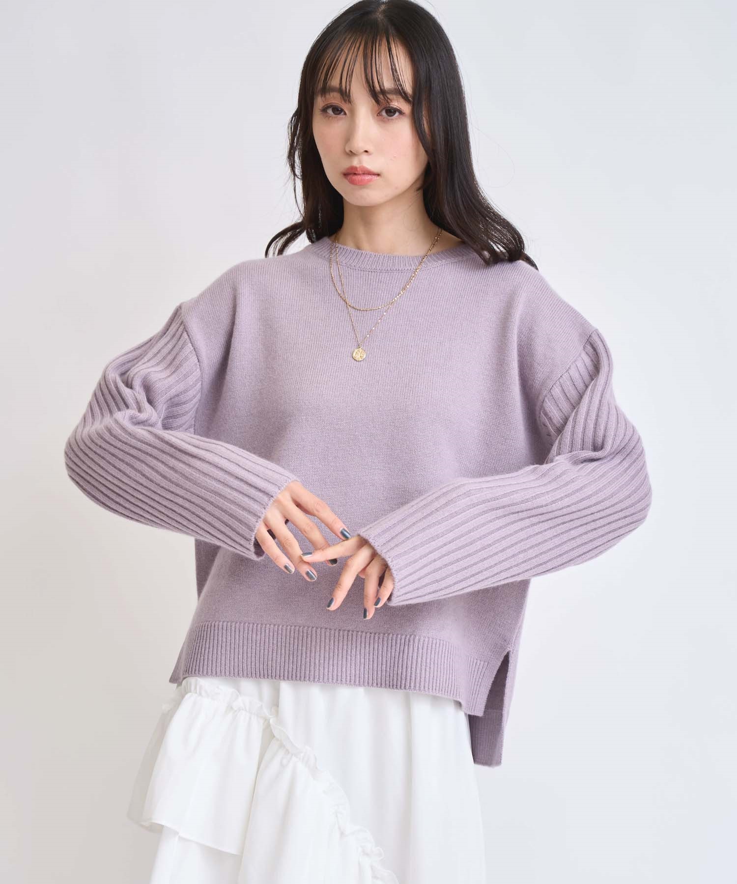 ウールラクーン混デザインスリーブニット | ニット | NOELA OFFICIAL