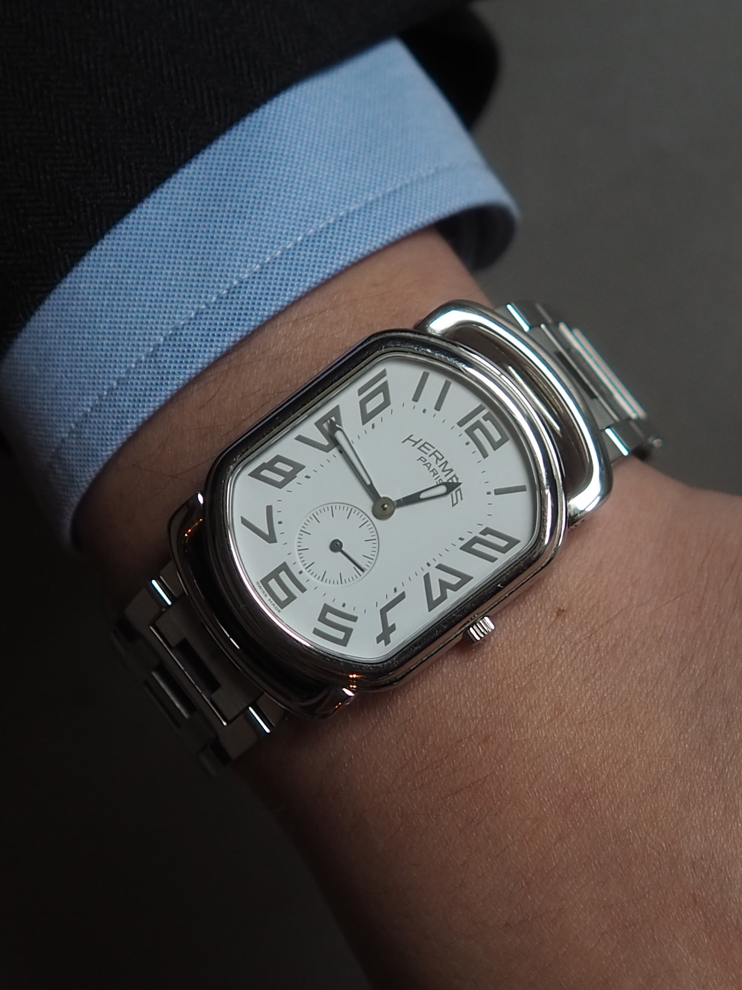 HERMES エルメス ラリー ウォッチ 腕時計 スモールセコンド シルバー