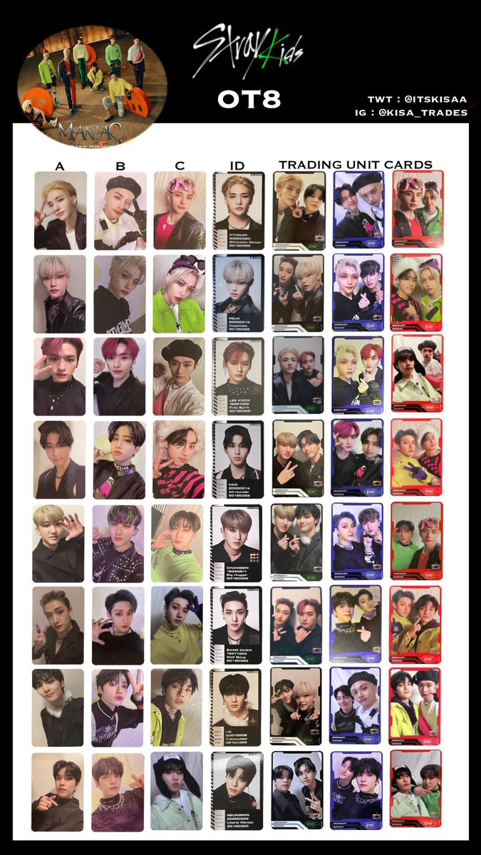 ODDINARY stray kids スキズ アルバム トレカ 一覧 バンチャン リノ