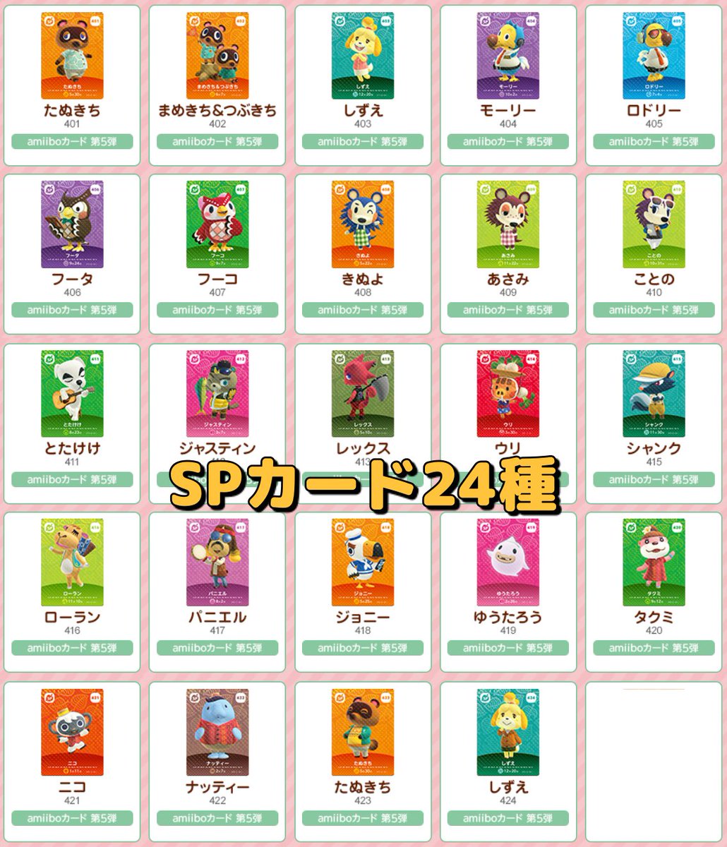 どうぶつの森amiiboカード第5弾ラインナップ】 ・発売日:11月5日(金