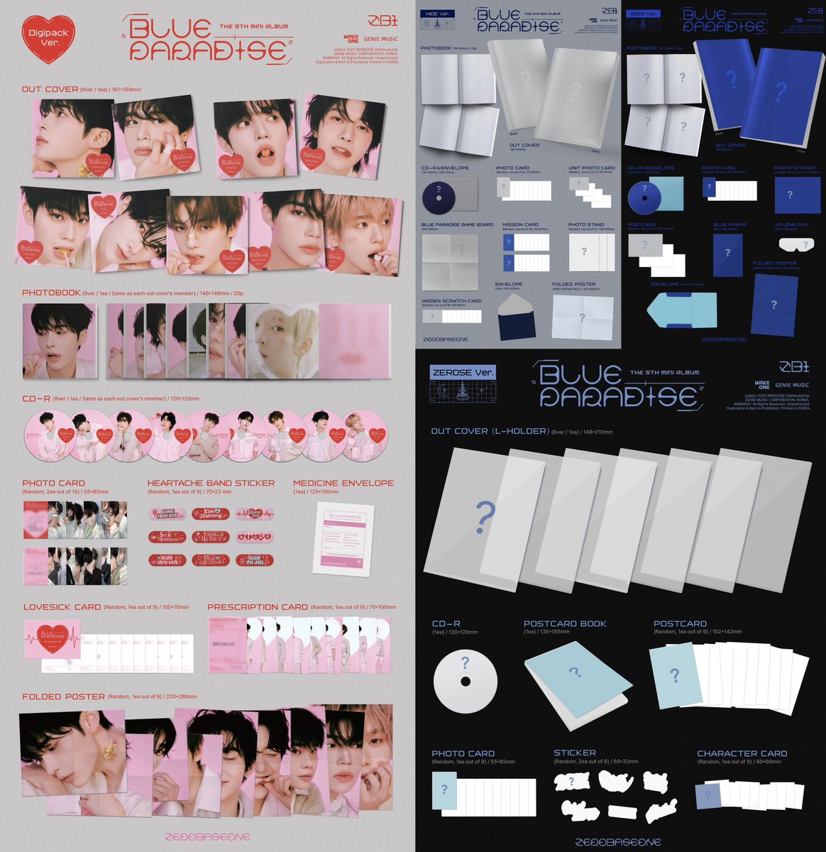 ZB1 ミニ5集 'BLUE PARADISE'⛲️🌹 アルバム予約開始📣 📀4形態, 店舗