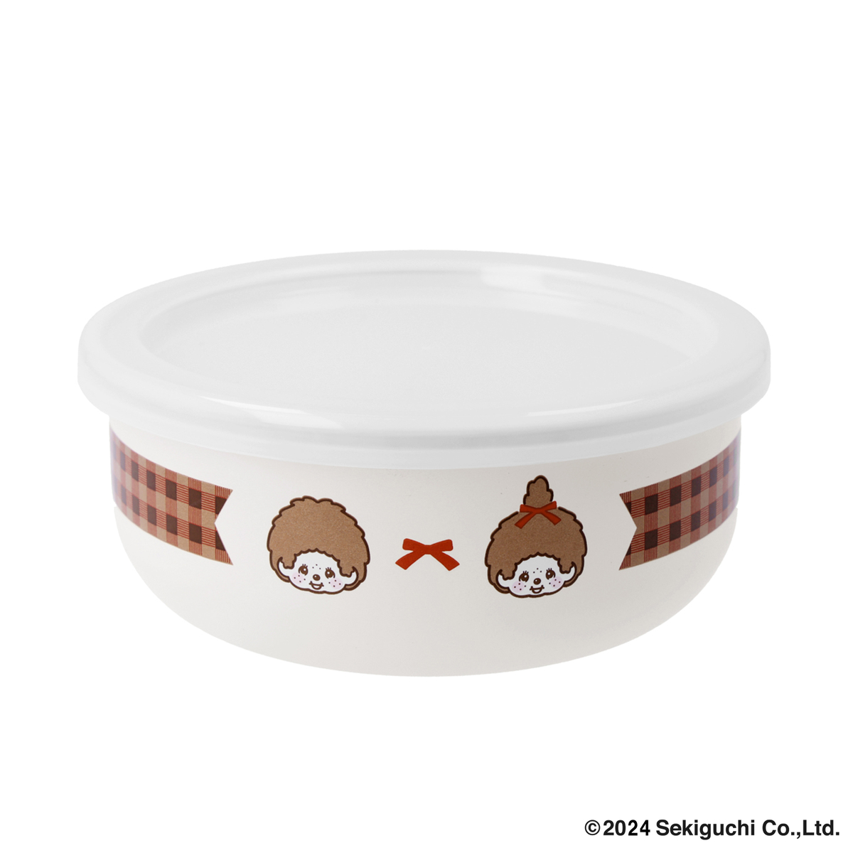 富士ホーロー モンチッチチェック 丸形容器12cm 富士ホーロー - QVC.jp