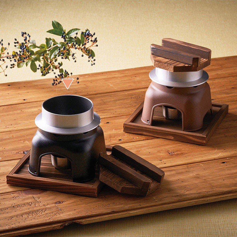 マイン お釜かまどセット 木製蓋・敷板付 大 黒 M10-230 1セット（ご