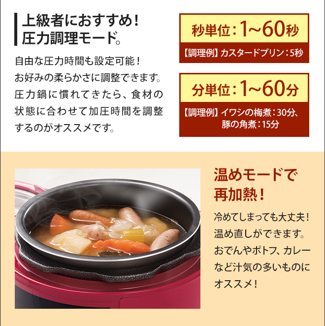 siroca 電気圧力鍋 4Lサイズ SP-4D151 | セレクトショップ・AQUA（アクア）