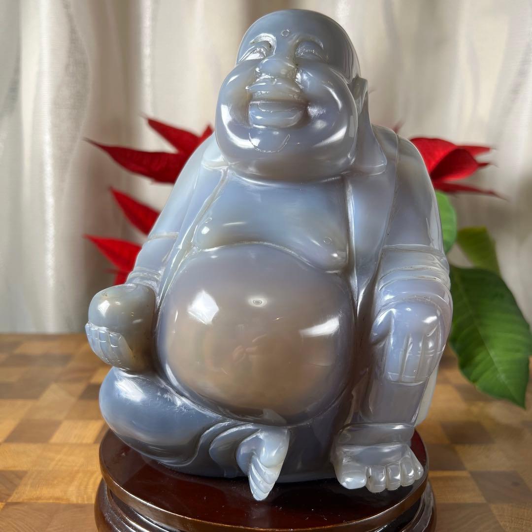 特大】本瑪瑙水胆布袋像 台付高さ23cm - メルカリ