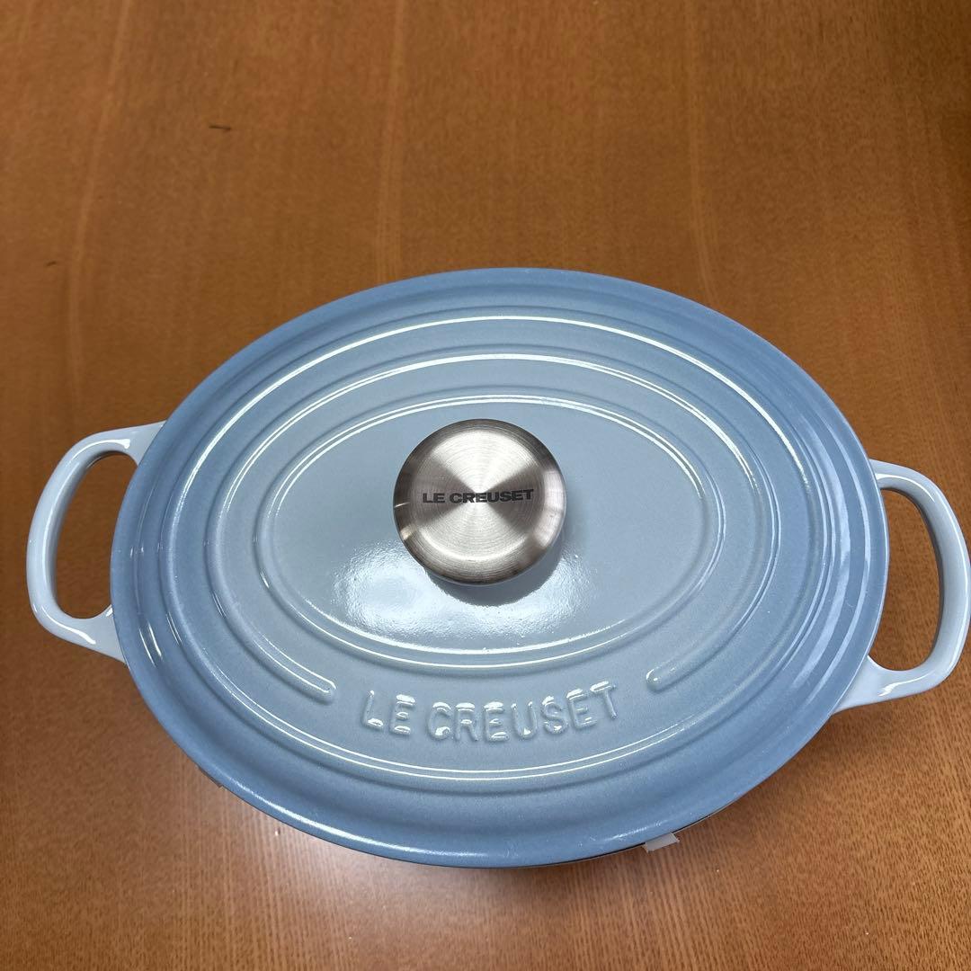 ル・クルーゼ　両手鍋　ココットオバール　27cm コースタルブルー ル・クルーゼ 両手鍋 ココットオバール 27cm コースタルブルー - メルカリ